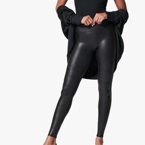 SPANX Black Faux Leather Leggings